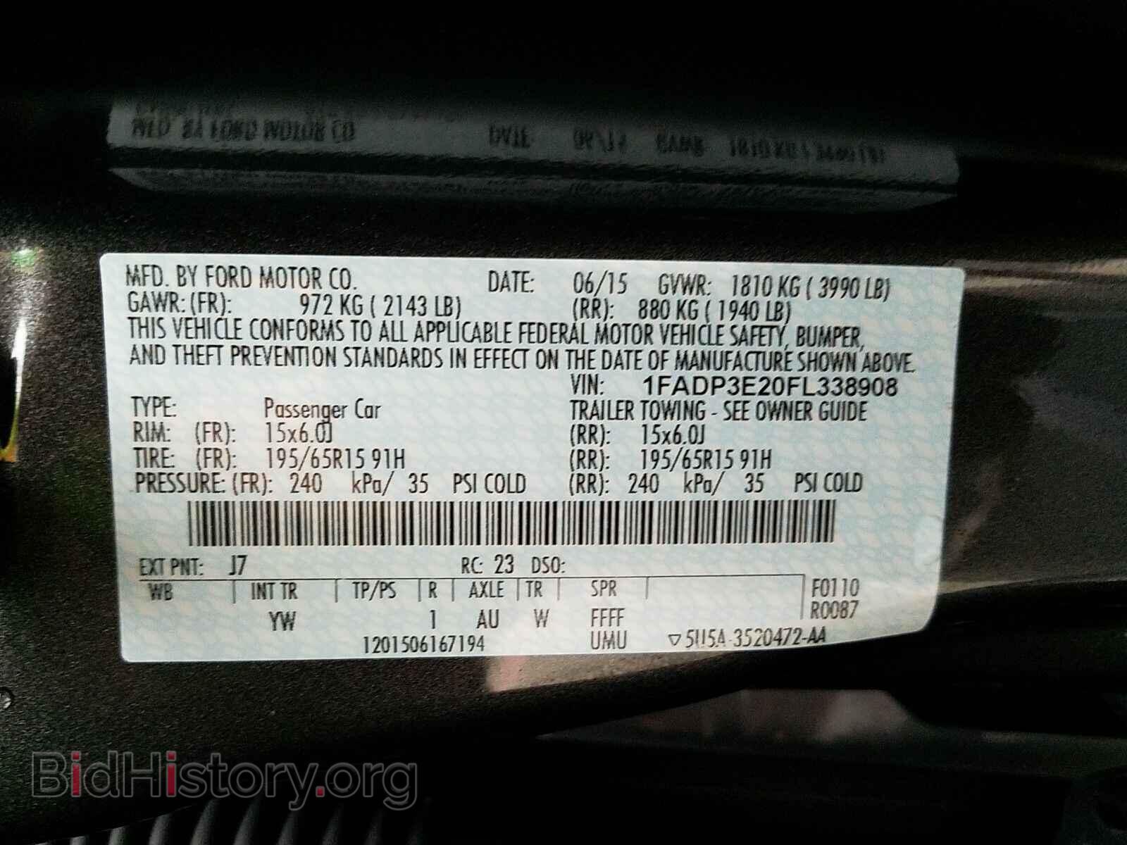 2015 Ford Focus - VIN: 1FADP3E20FL338908 - Photo 6