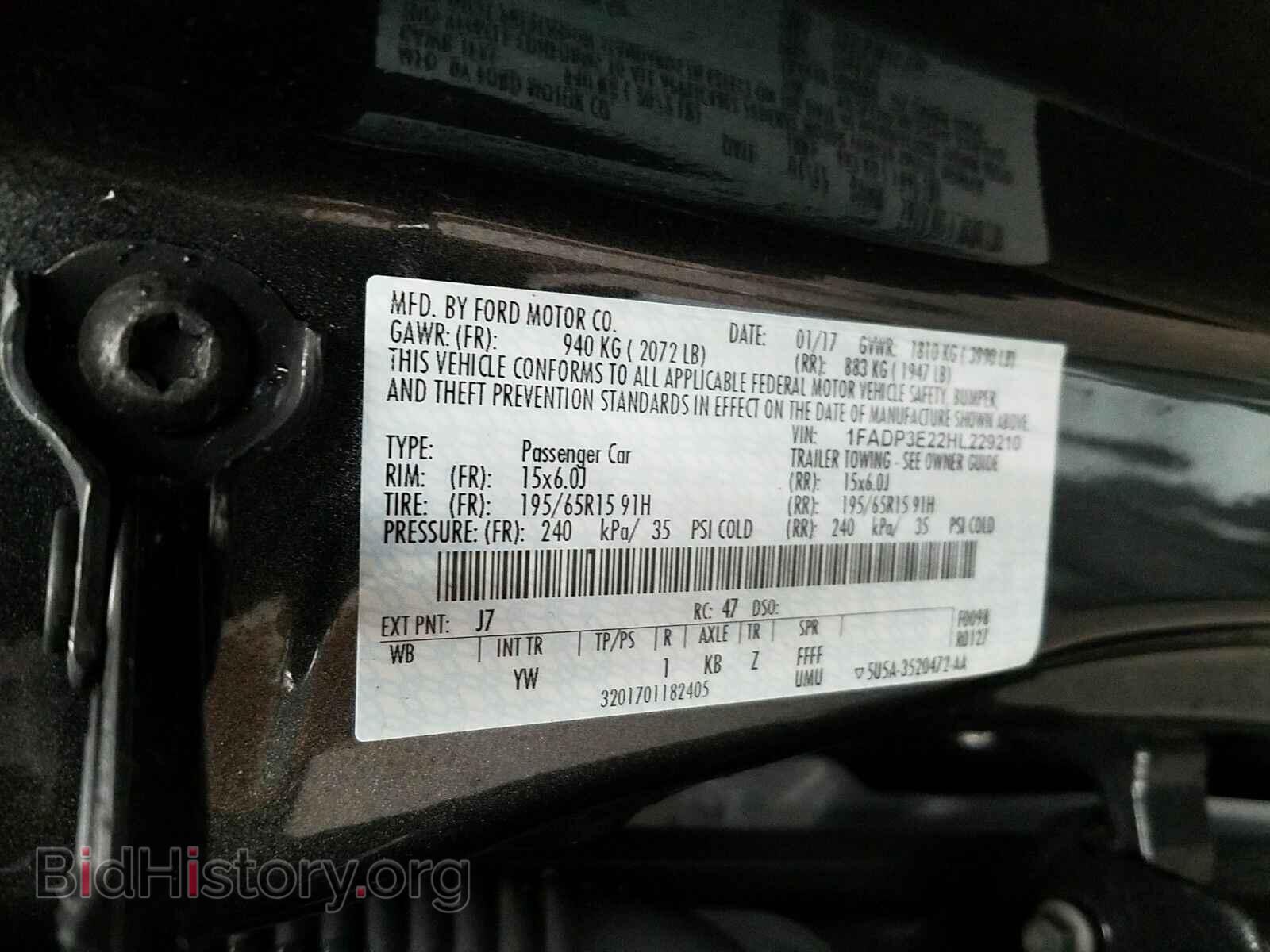 2017 Ford Focus - VIN: 1FADP3E22HL229210 - Фото 6