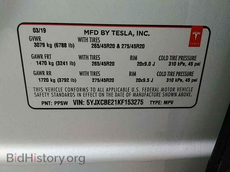 2019 Tesla Model X - VIN: 5YJXCBE21KF153275 - Photo 6
