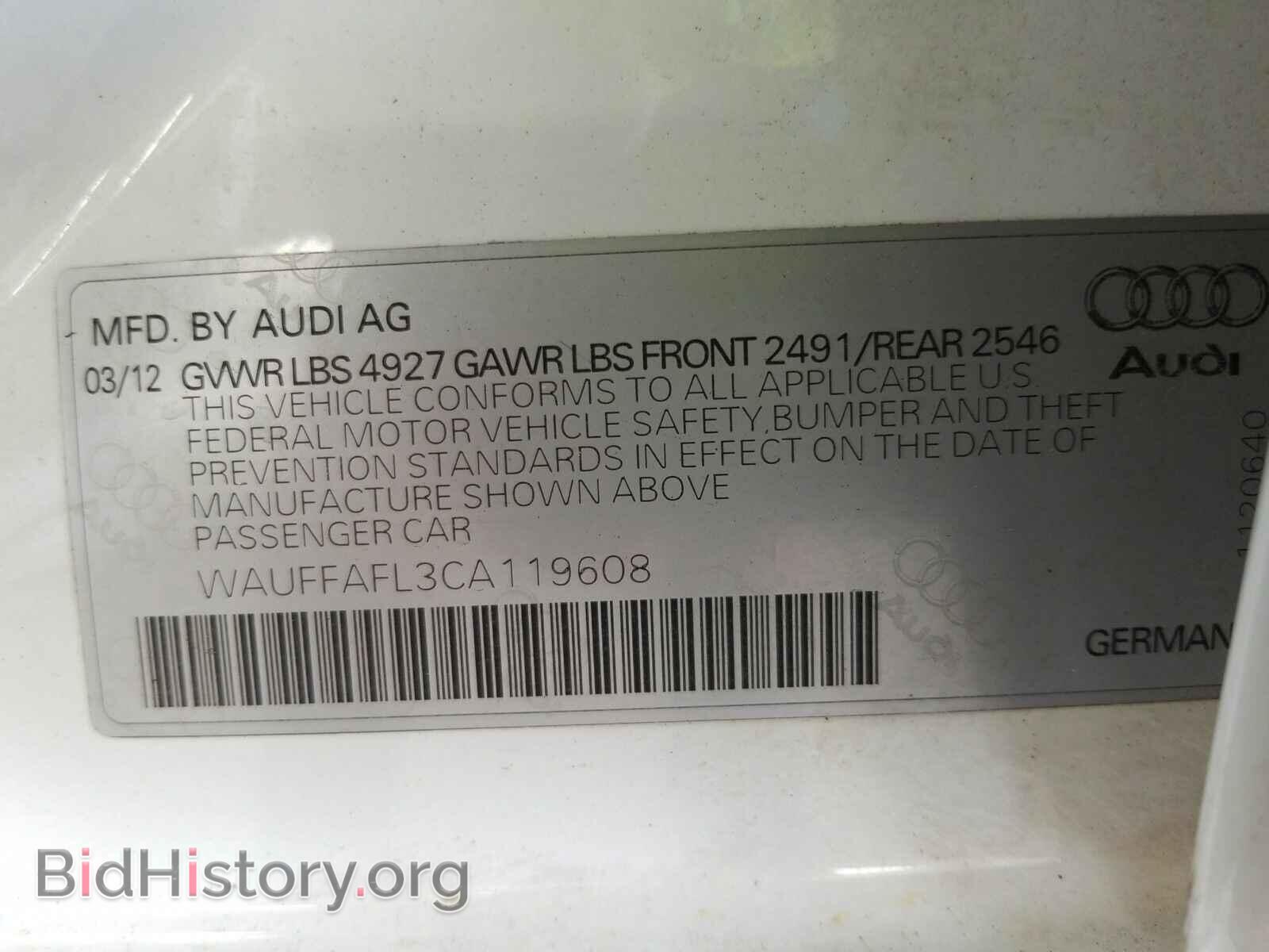 2012 Audi A4 - VIN: WAUFFAFL3CA119608 - Фото 15