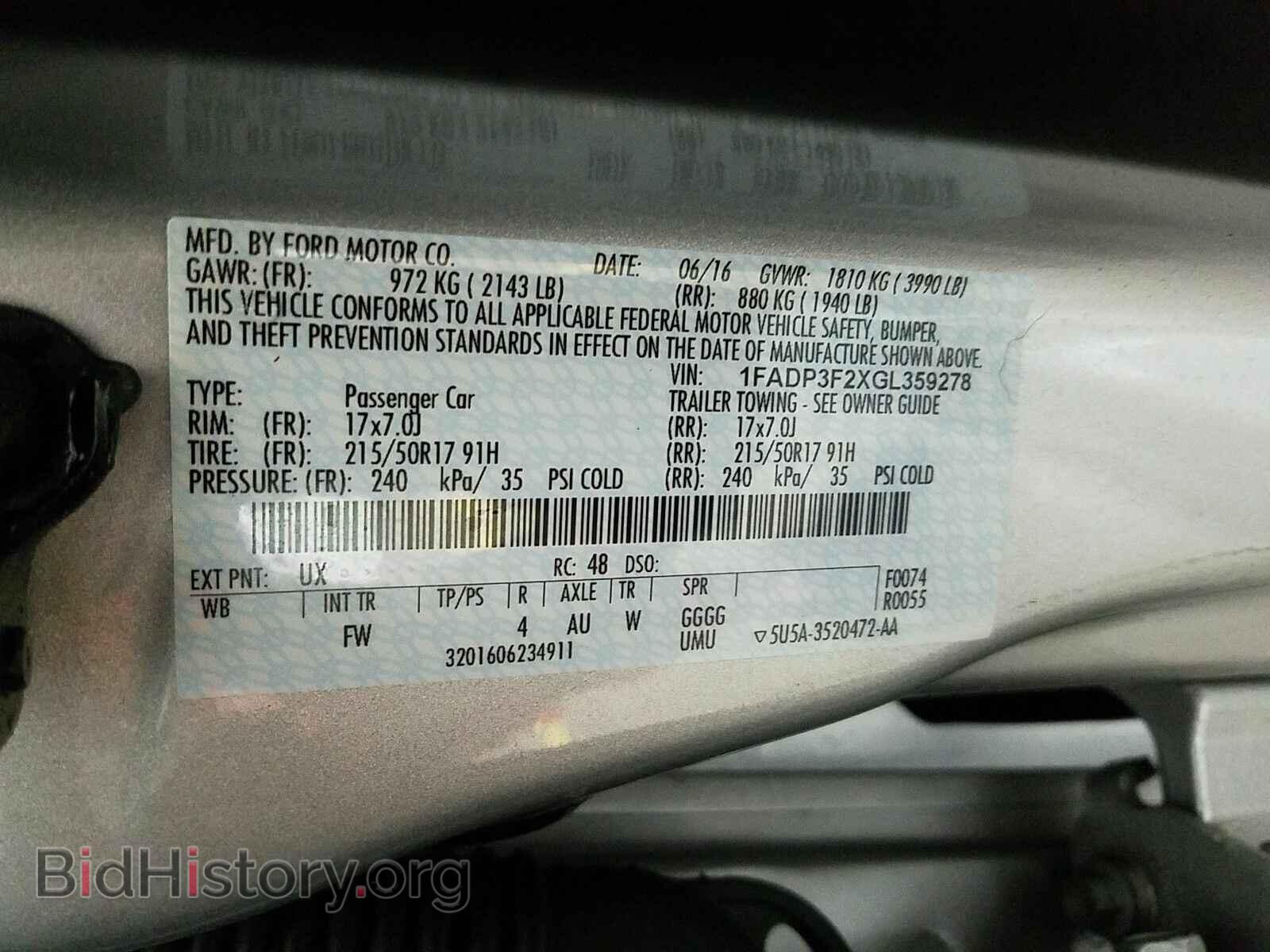 2016 Ford Focus - VIN: 1FADP3F2XGL359278 - Photo 6