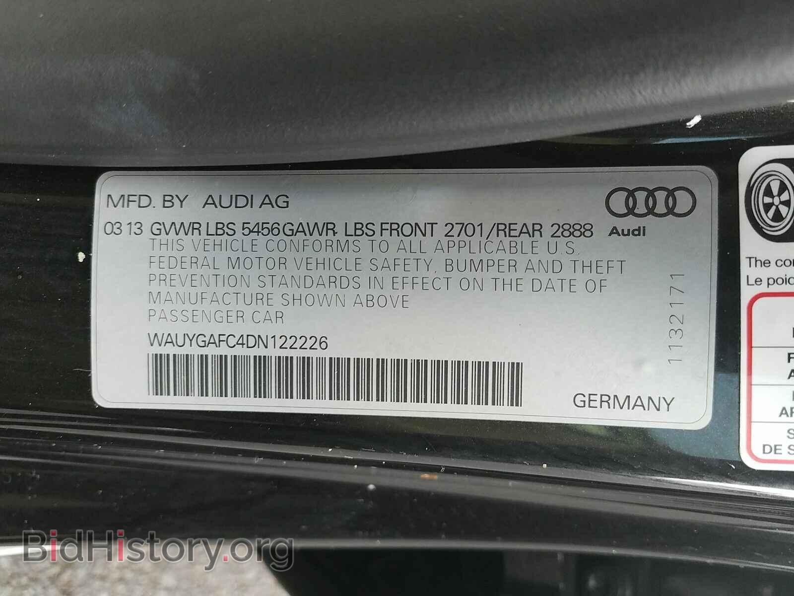 2013 Audi A7 - VIN: WAUYGAFC4DN122226 - Фото 6