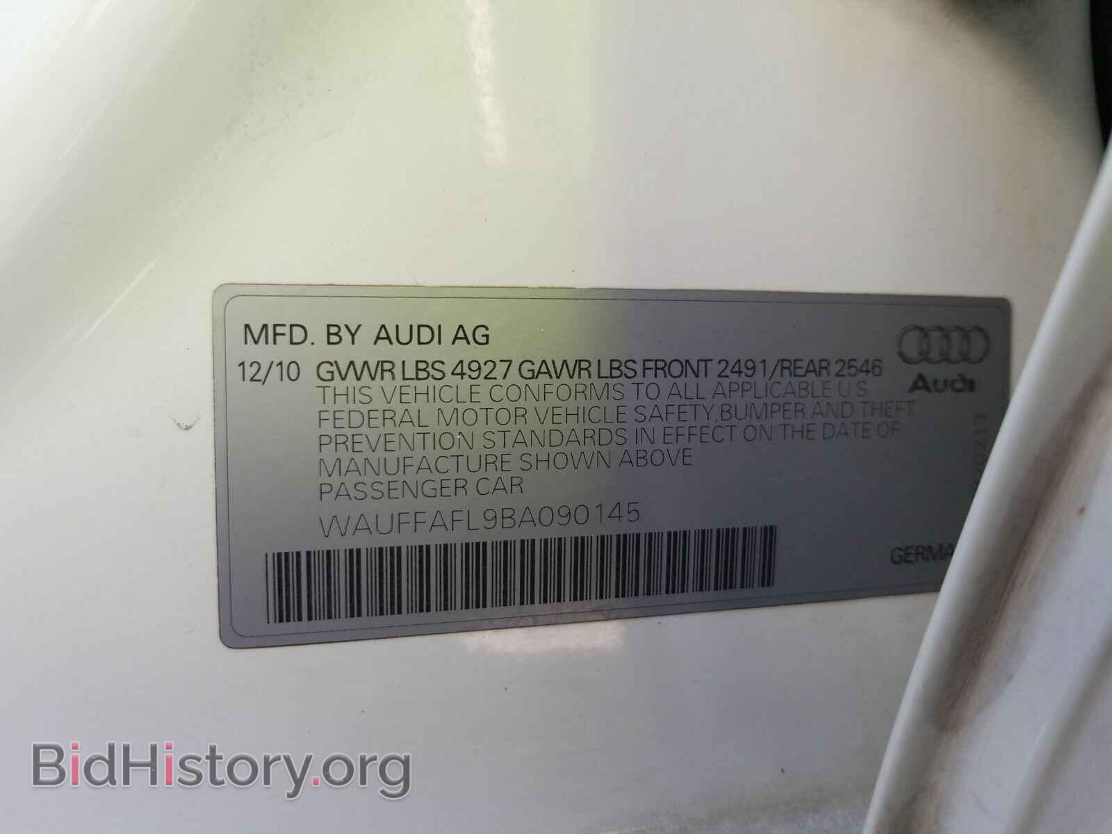 2011 Audi A4 - VIN: WAUFFAFL9BA090145 - Фото 6