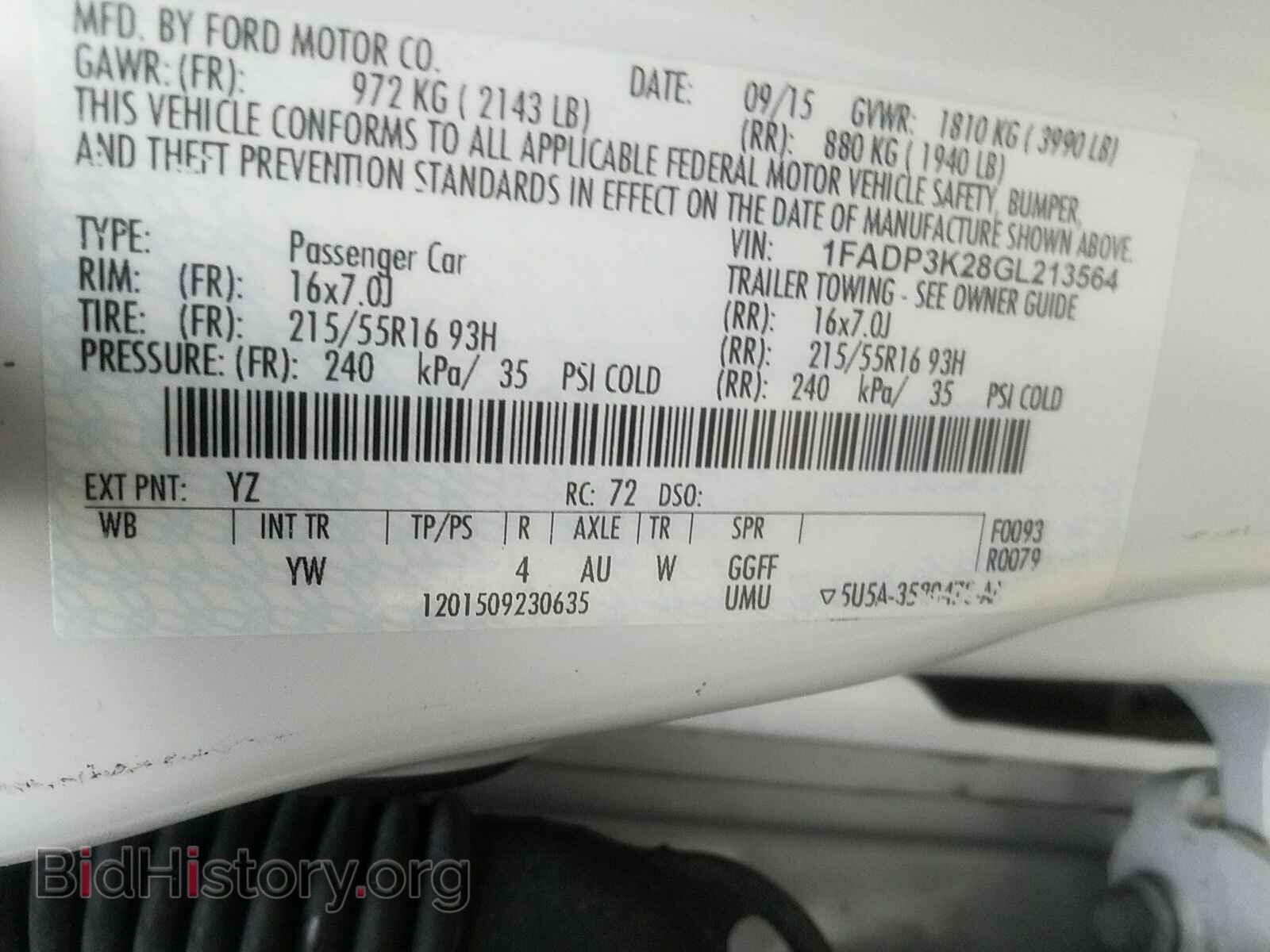 2016 Ford Focus - VIN: 1FADP3K28GL213564 - Photo 6