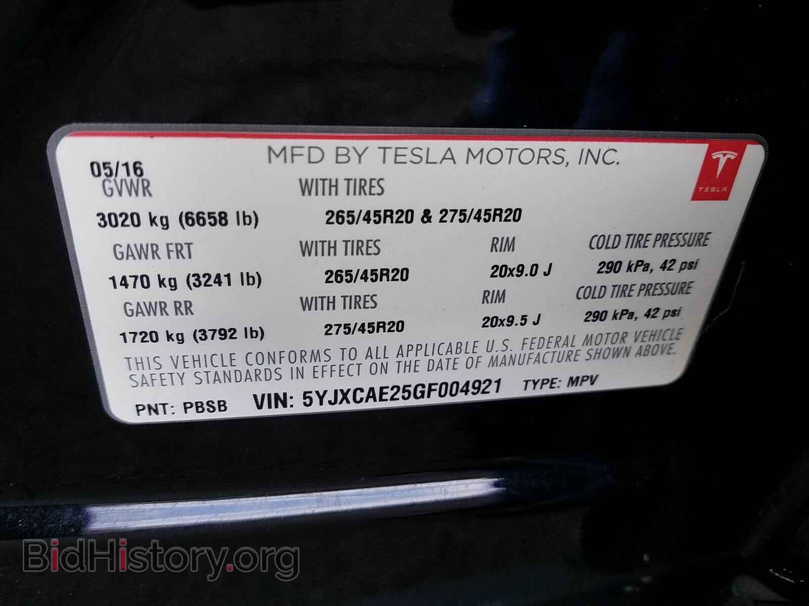 2016 Tesla Model X - VIN: 5YJXCAE25GF004921 - Photo 6