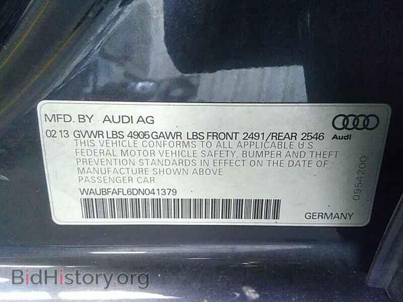 2013 Audi A4 - VIN: WAUBFAFL6DN041379 - Фото 6