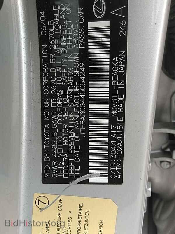2004 Lexus ES 330 - VIN: JTHBA30G445054249 - Фото 6