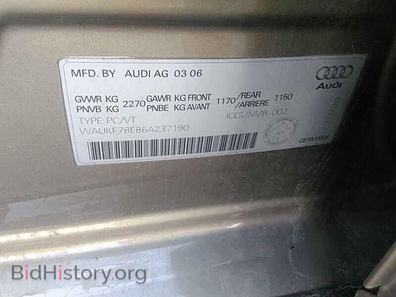 2006 Audi A4 - VIN: WAUKF78E86A237190 - Фото 6