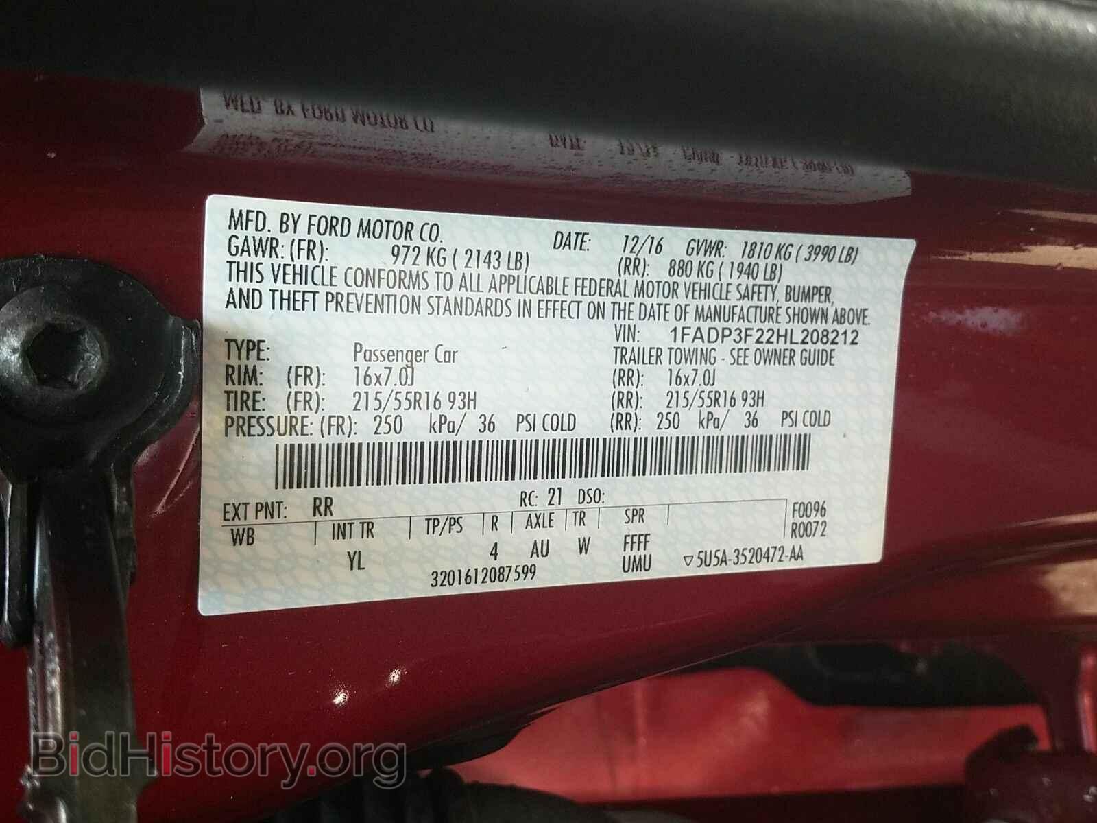 2017 Ford Focus - VIN: 1FADP3F22HL208212 - Фото 6