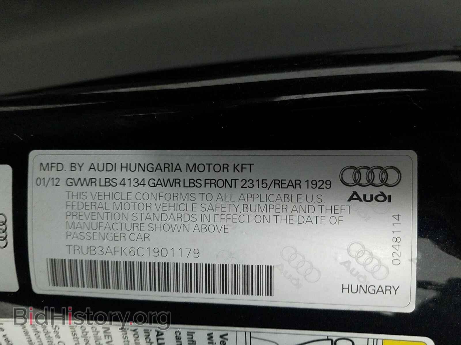 2012 Audi TT RS - VIN: TRUB3AFK6C1901179 - Photo 14