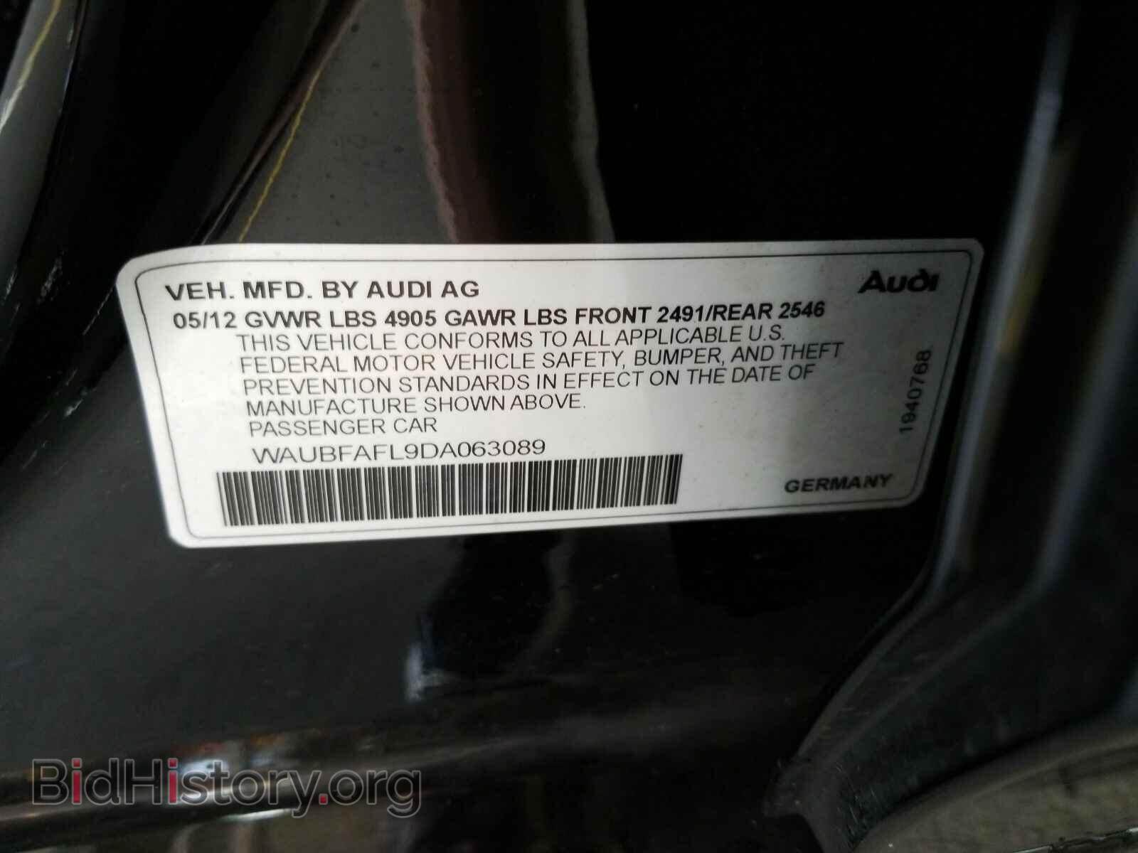 2013 Audi A4 - VIN: WAUBFAFL9DA063089 - Фото 6
