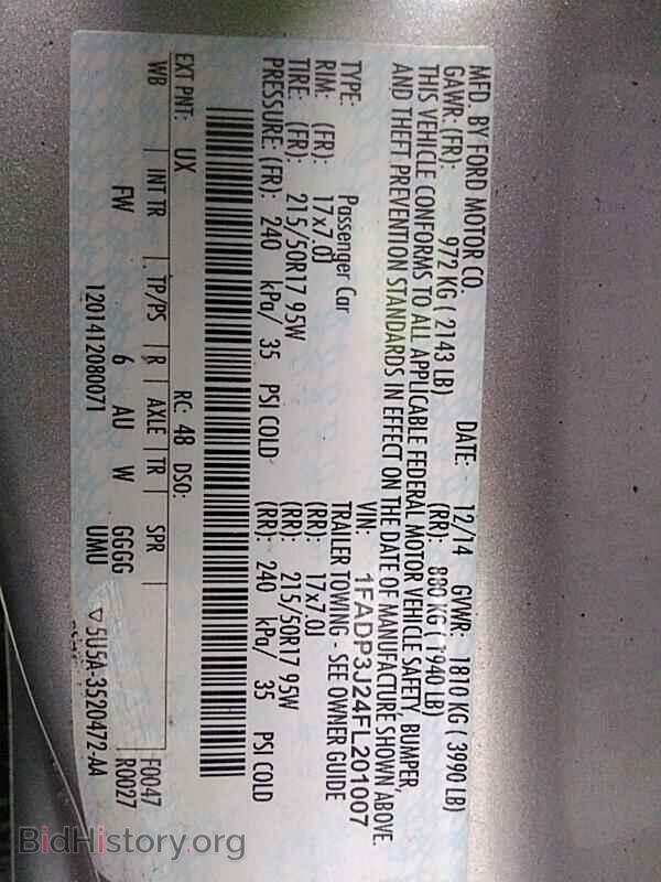 2015 Ford Focus - VIN: 1FADP3J24FL201007 - Фото 6