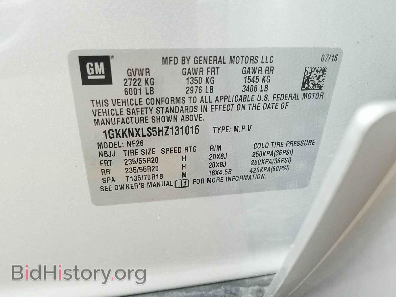 2017 GMC Acadia - VIN: 1GKKNXLS5HZ131016 - Фото 6