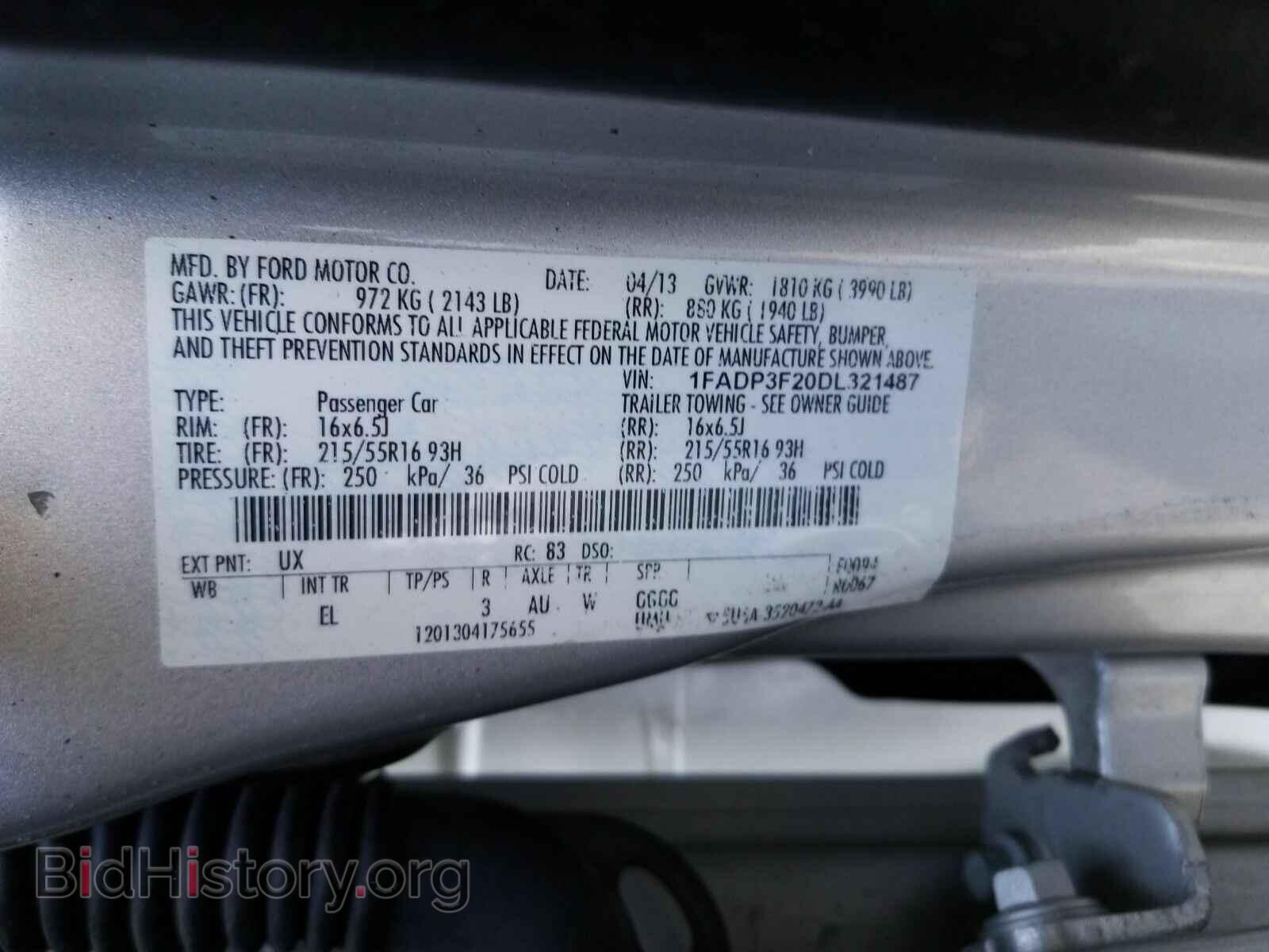 2013 Ford Focus - VIN: 1FADP3F20DL321487 - Фото 6