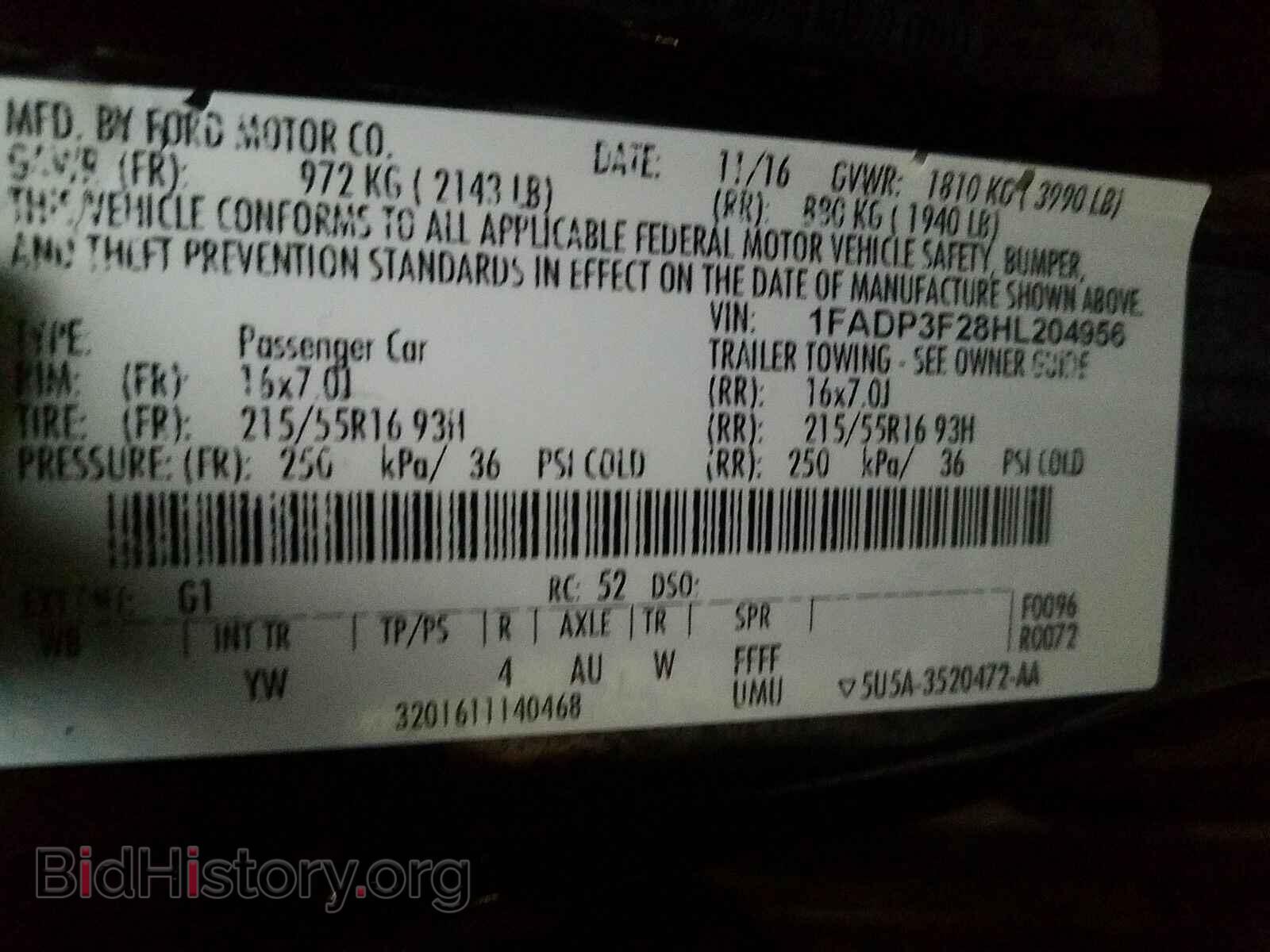 2017 Ford Focus - VIN: 1FADP3F28HL204956 - Фото 6