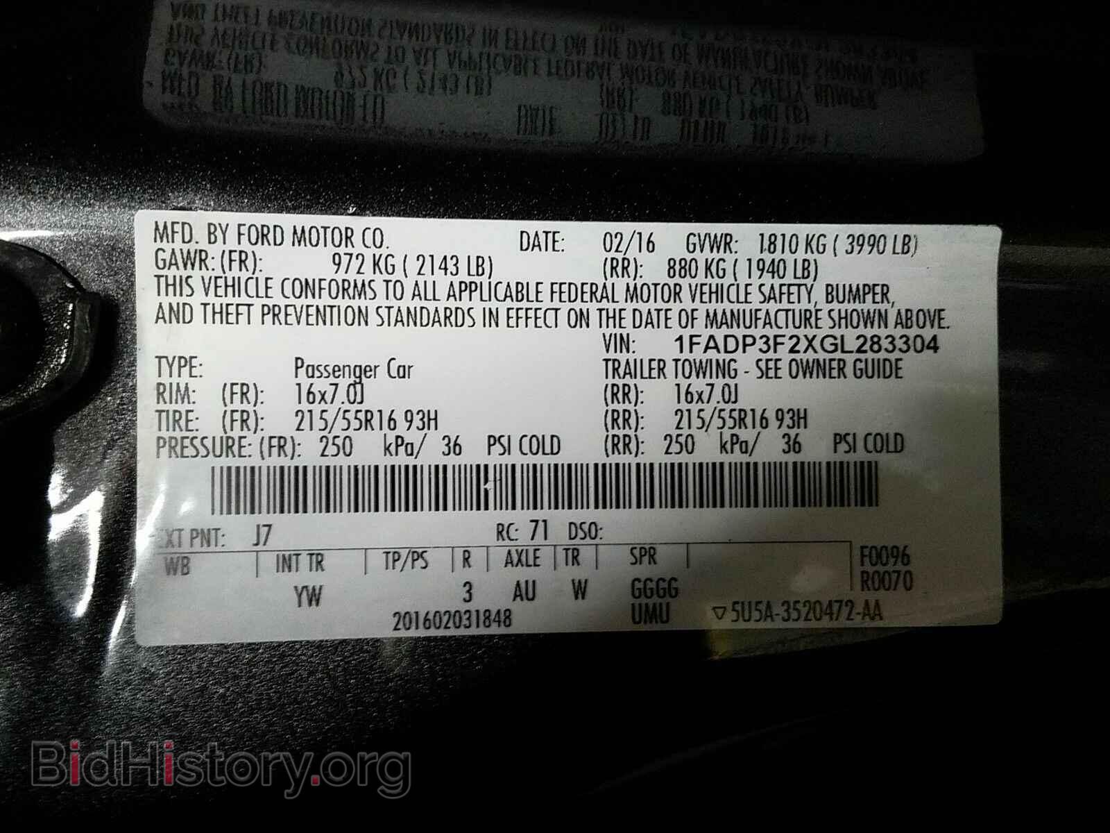 2016 Ford Focus - VIN: 1FADP3F2XGL283304 - Фото 6