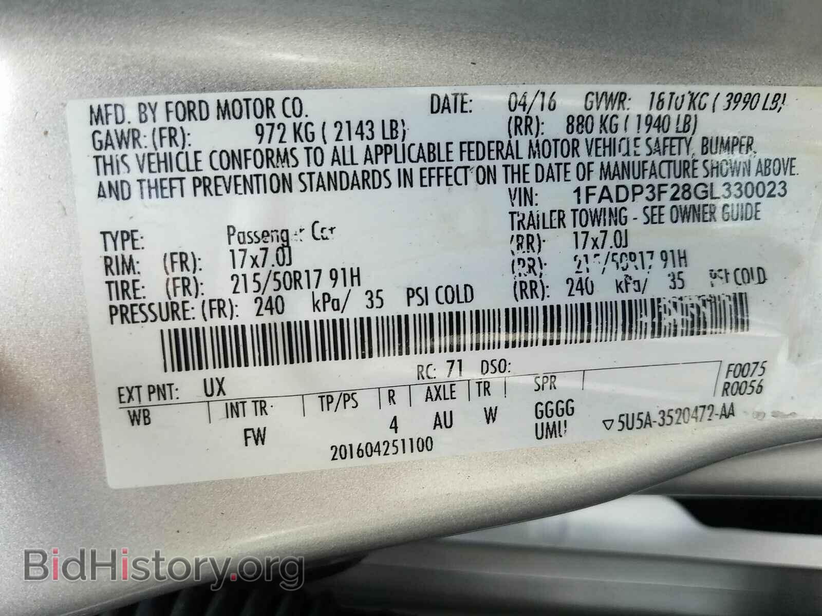 2016 Ford Focus - VIN: 1FADP3F28GL330023 - Photo 6