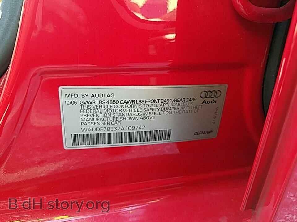 2007 Audi A4 - VIN: WAUDF78E37A109742 - Фото 6
