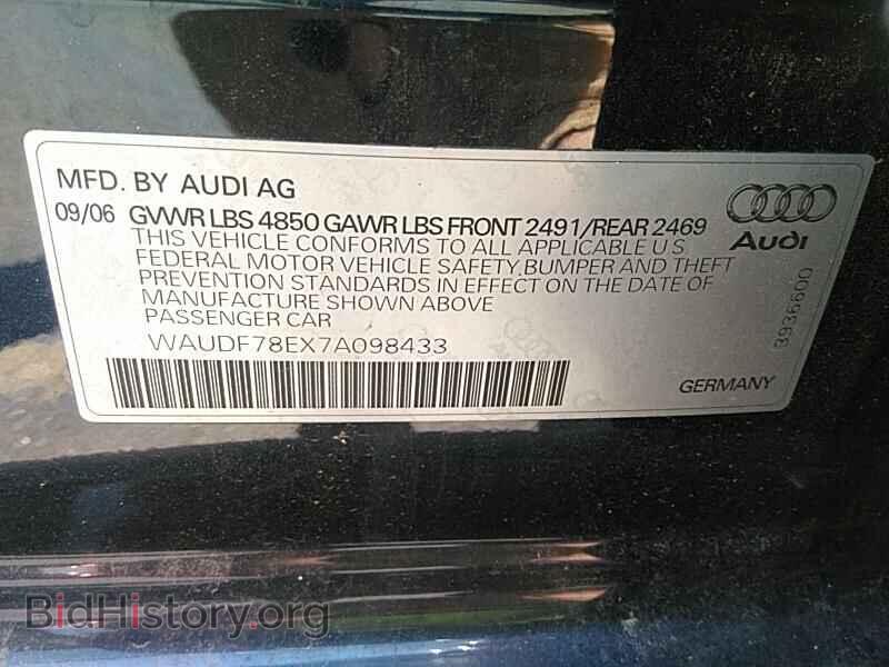 2007 Audi A4 - VIN: WAUDF78EX7A098433 - Фото 6