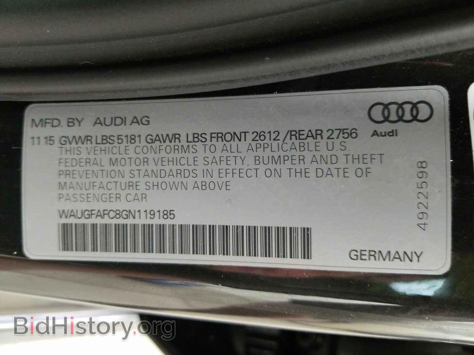 2016 Audi A6 - VIN: WAUGFAFC8GN119185 - Фото 15