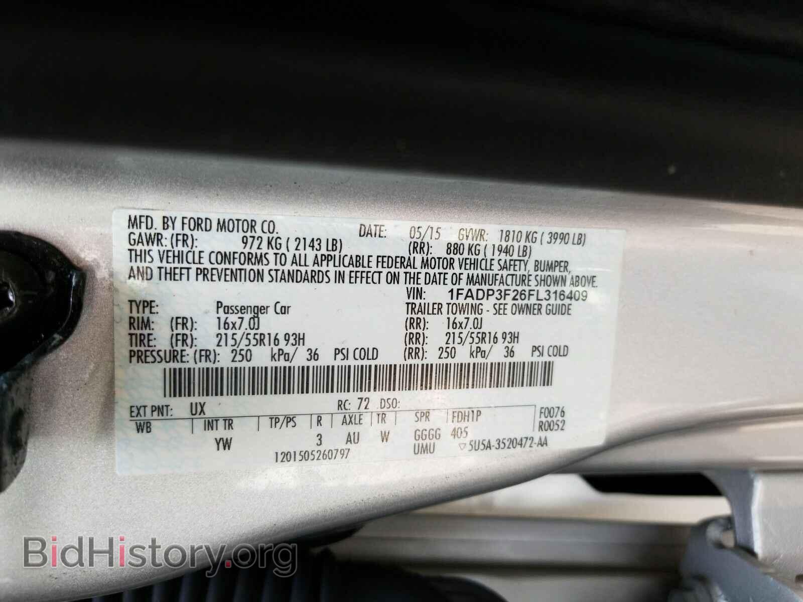 2015 Ford Focus - VIN: 1FADP3F26FL316409 - Фото 6
