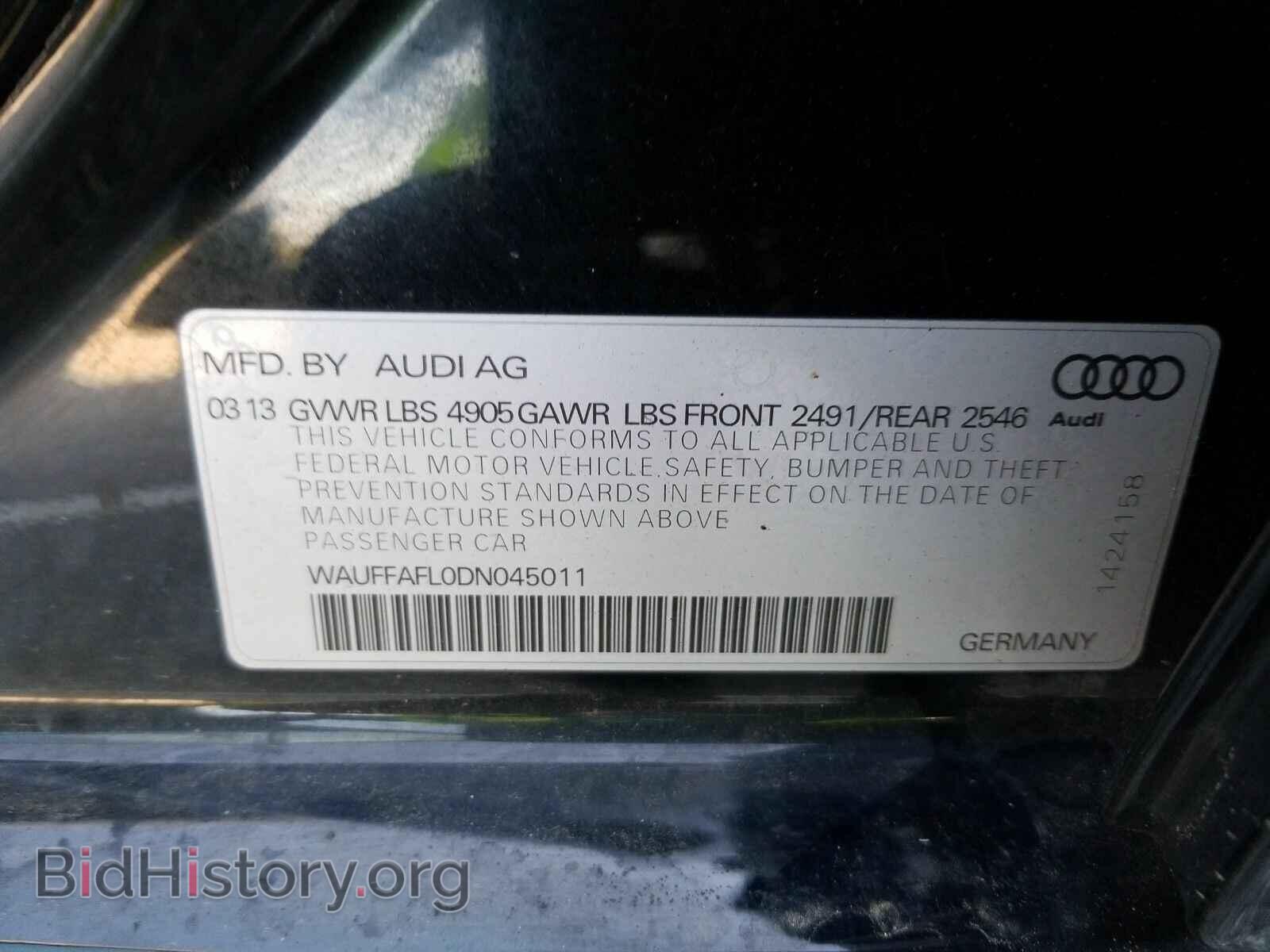 2013 Audi A4 - VIN: WAUFFAFL0DN045011 - Фото 6