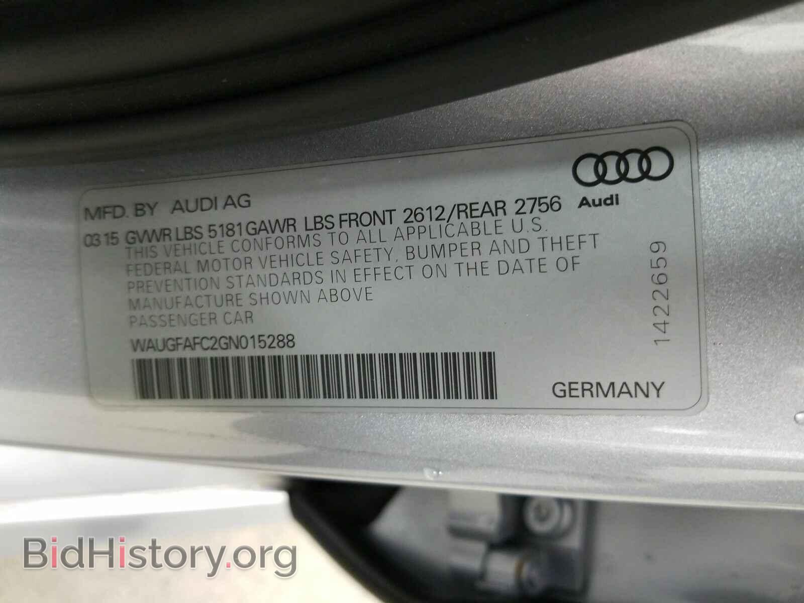 2016 Audi A6 - VIN: WAUGFAFC2GN015288 - Фото 15