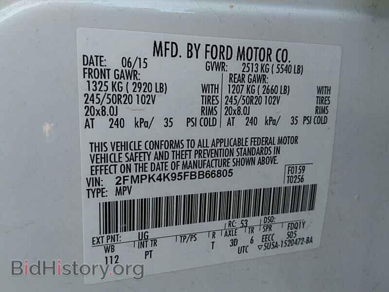 2015 Ford Edge - VIN: 2FMPK4K95FBB66805 - Фото 6