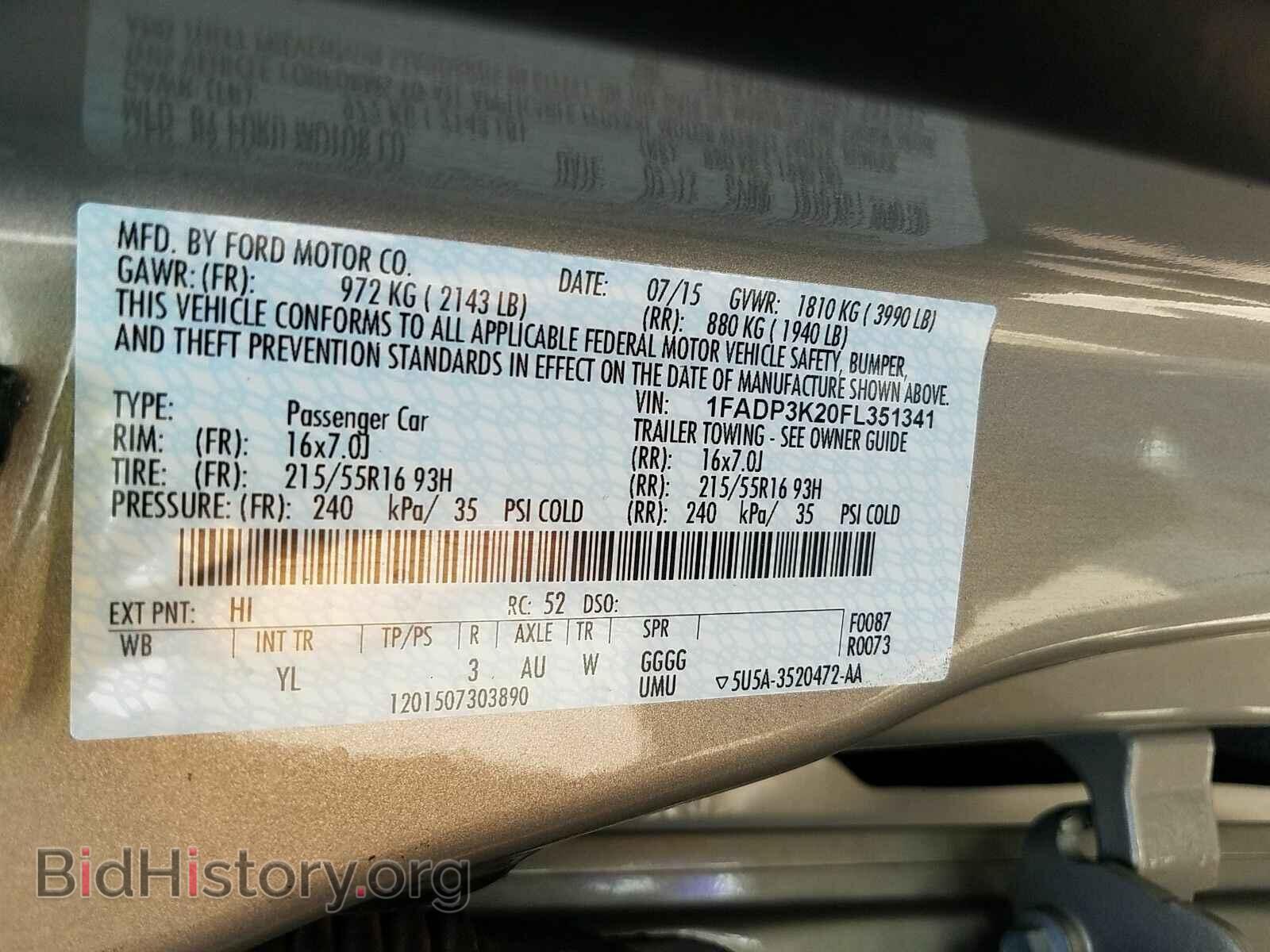 2015 Ford Focus - VIN: 1FADP3K20FL351341 - Фото 6