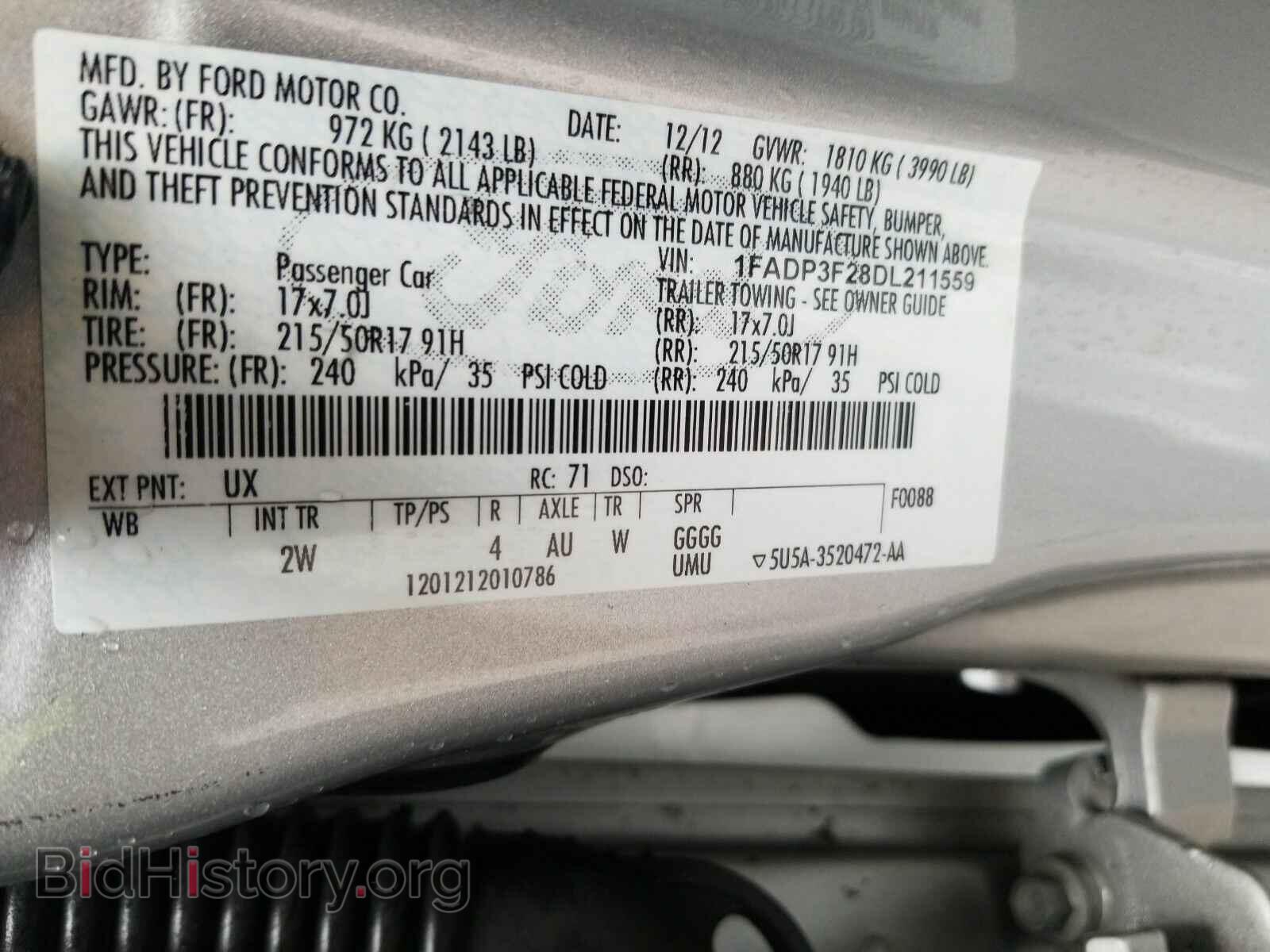 2013 Ford Focus - VIN: 1FADP3F28DL211559 - Фото 6