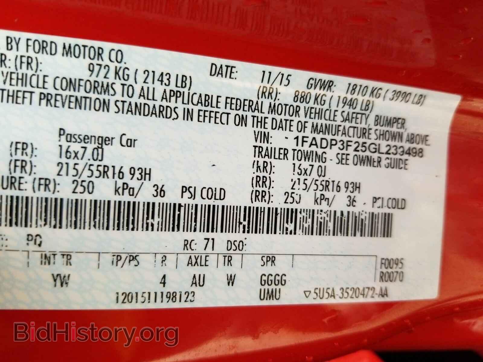 2016 Ford Focus - VIN: 1FADP3F25GL239498 - Фото 6