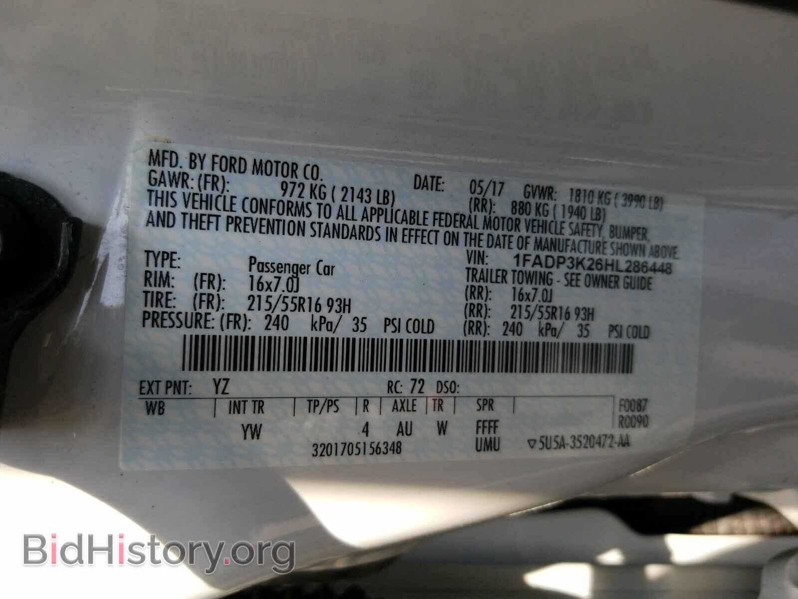 2017 Ford Focus - VIN: 1FADP3K26HL286448 - Фото 6
