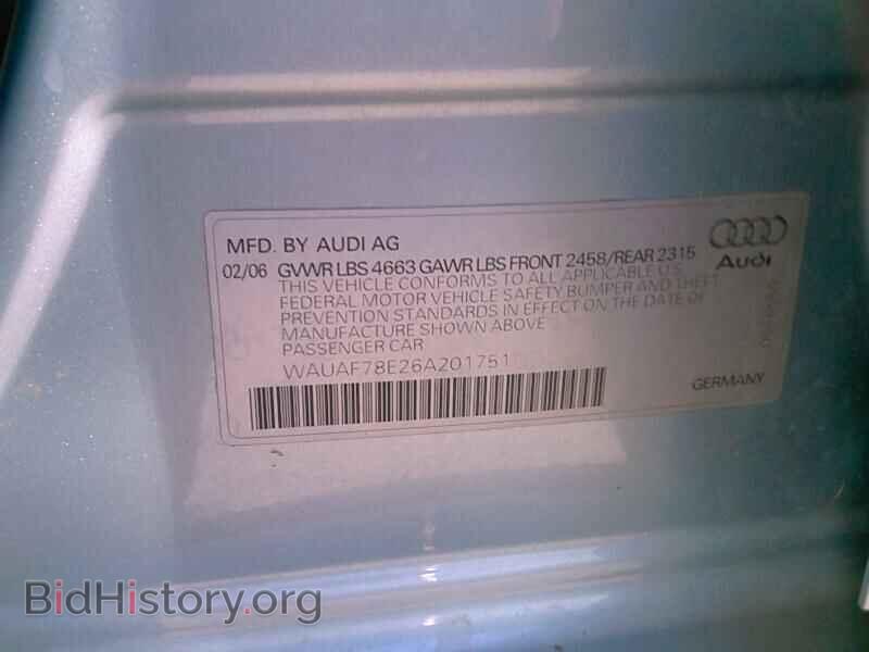 2006 Audi A4 - VIN: WAUAF78E26A201751 - Фото 6