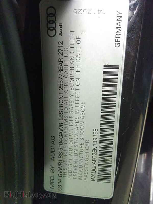 2014 Audi A6 - VIN: WAUGFAFC2EN139168 - Фото 6