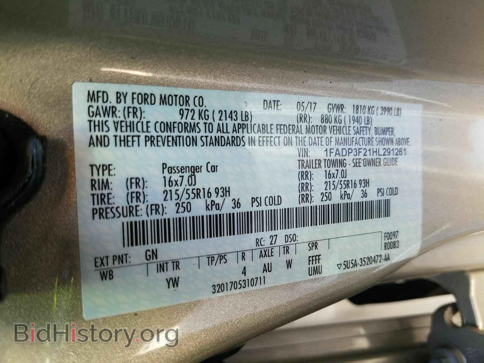 2017 Ford Focus - VIN: 1FADP3F21HL291261 - Фото 6