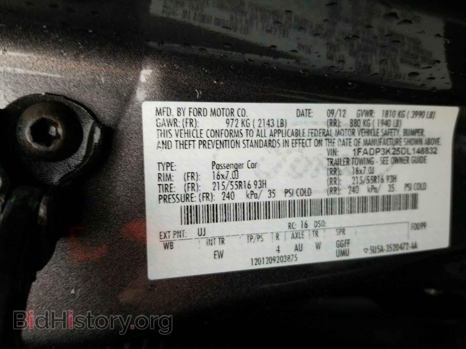 2013 Ford Focus - VIN: 1FADP3K25DL148832 - Фото 6