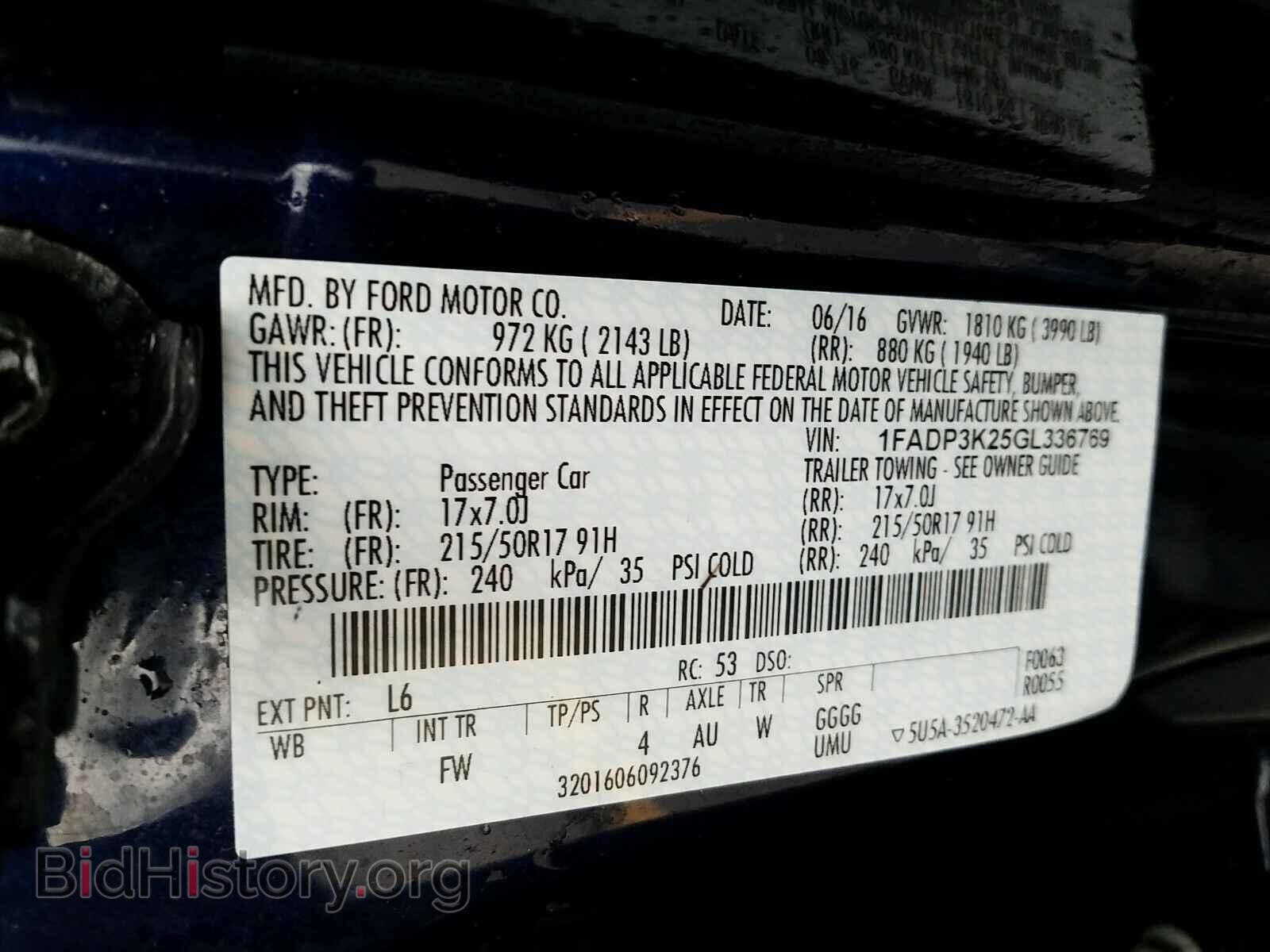 2016 Ford Focus - VIN: 1FADP3K25GL336769 - Photo 6