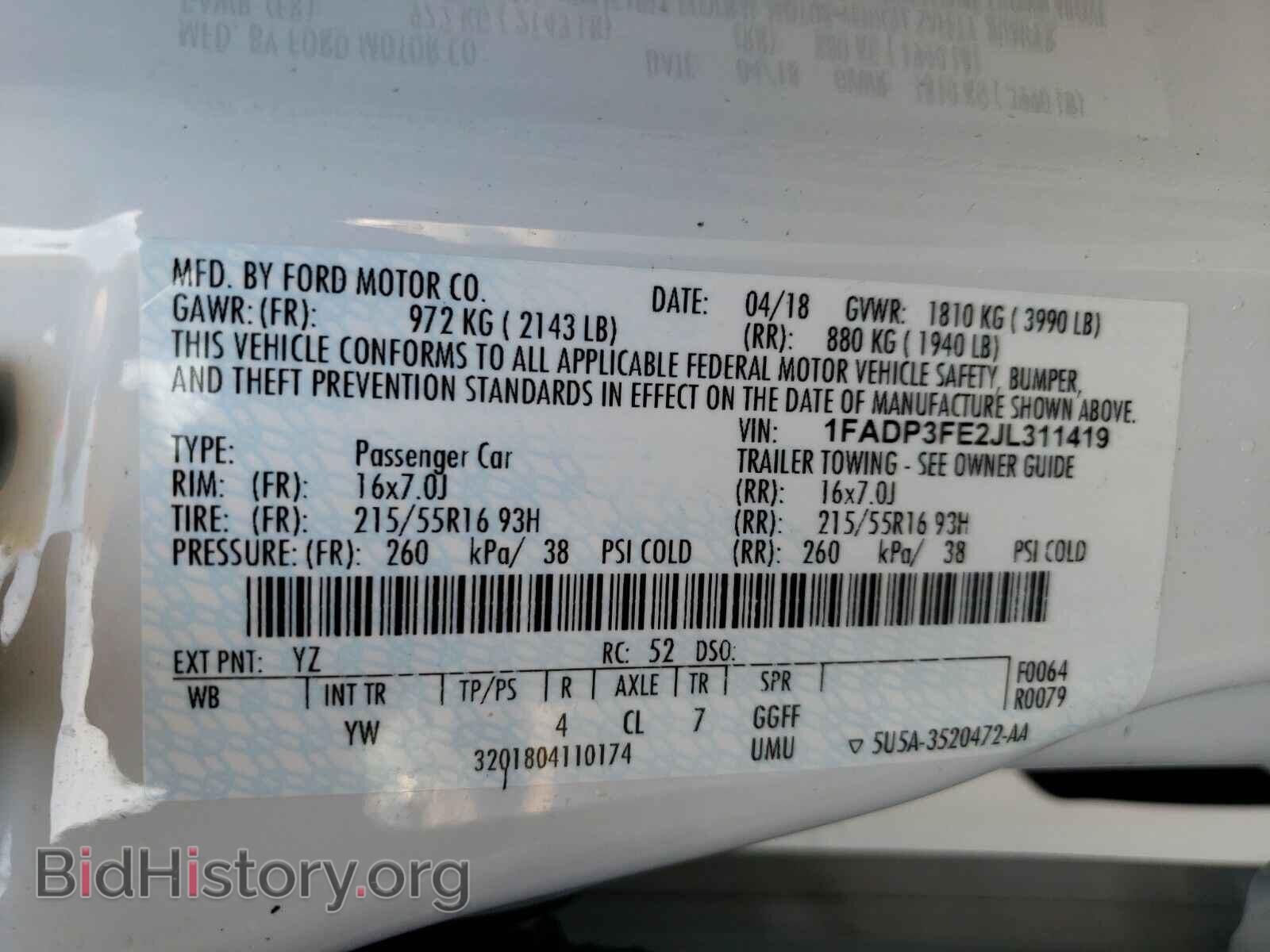 2018 Ford Focus - VIN: 1FADP3FE2JL311419 - Фото 6