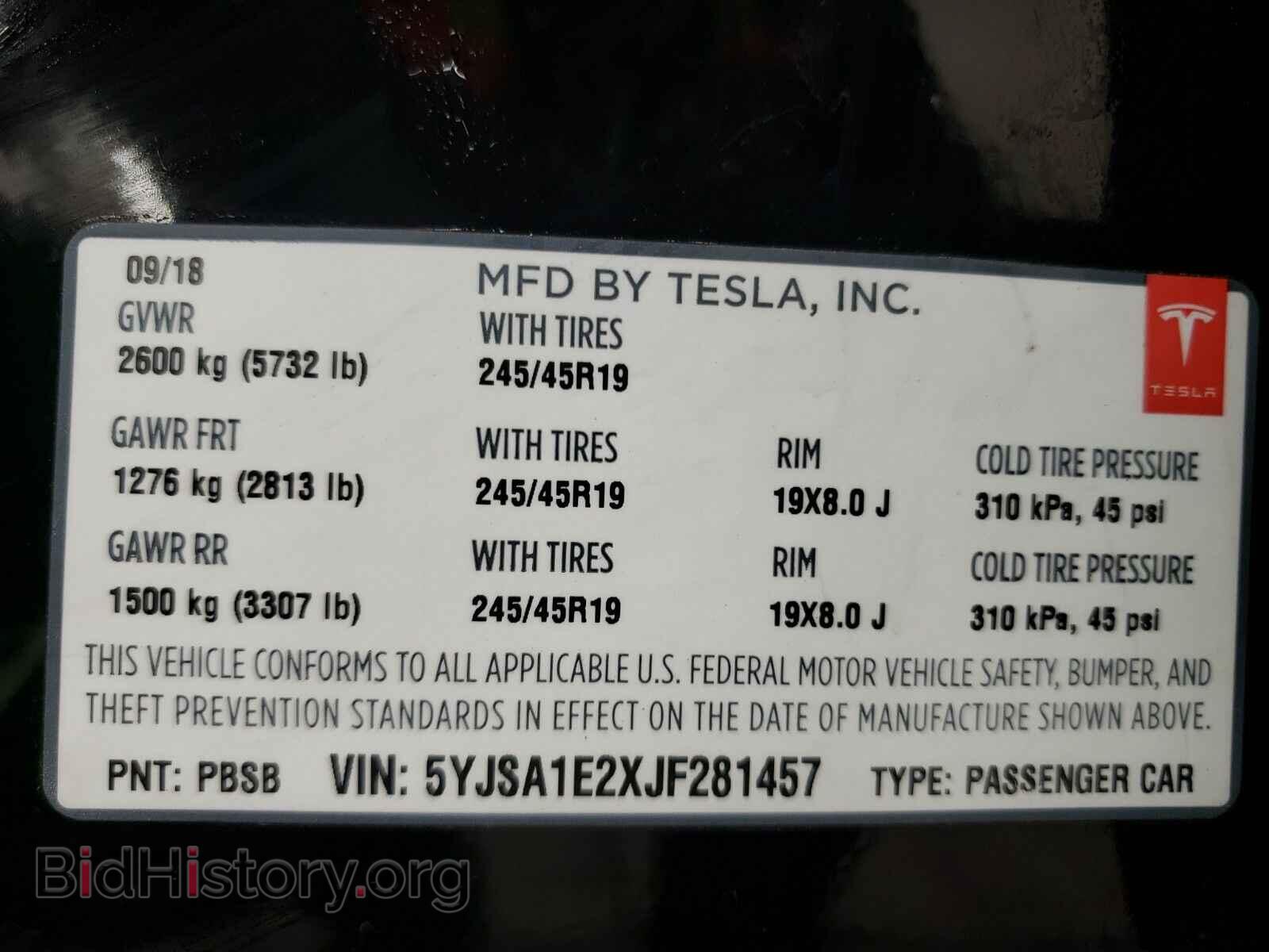2018 Tesla Model S - VIN: 5YJSA1E2XJF281457 - Photo 6