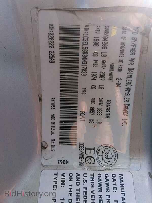 2004 Chrysler Sebring - VIN: 1C3EL56R34N317039 - Фото 6
