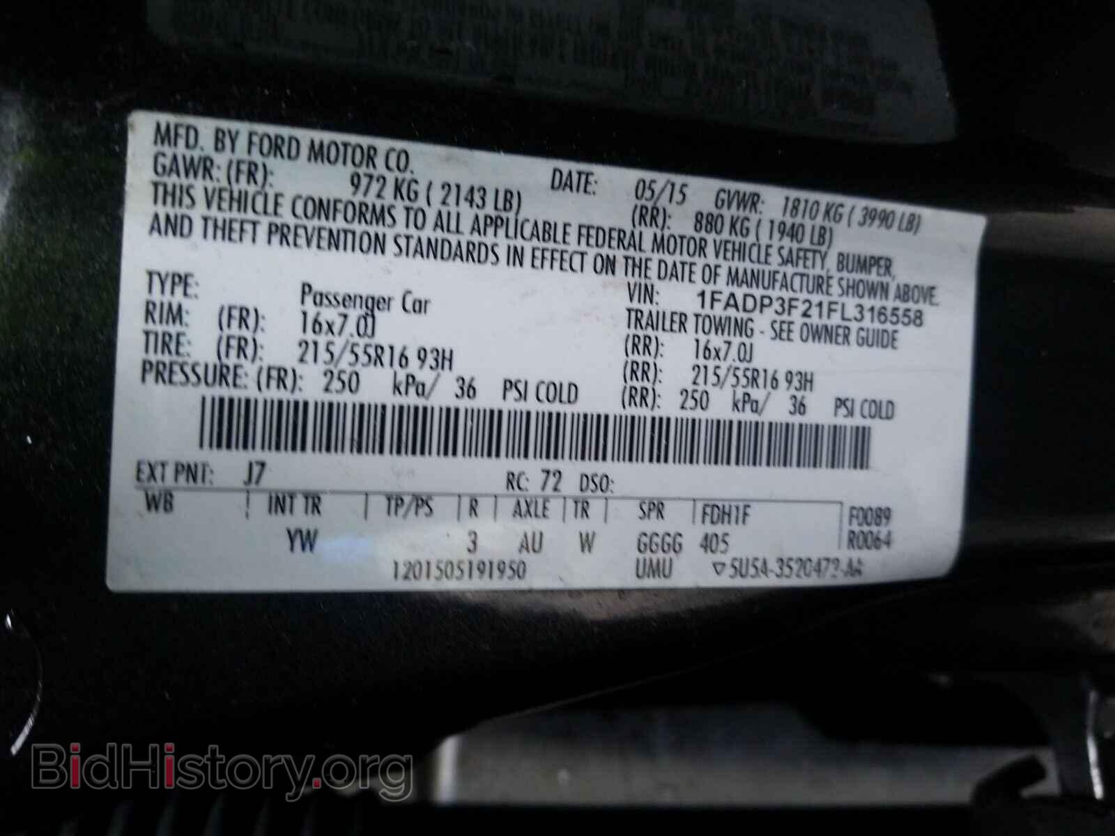 2015 Ford Focus - VIN: 1FADP3F21FL316558 - Фото 6