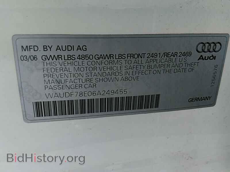 2006 Audi A4 - VIN: WAUDF78E06A249455 - Фото 6