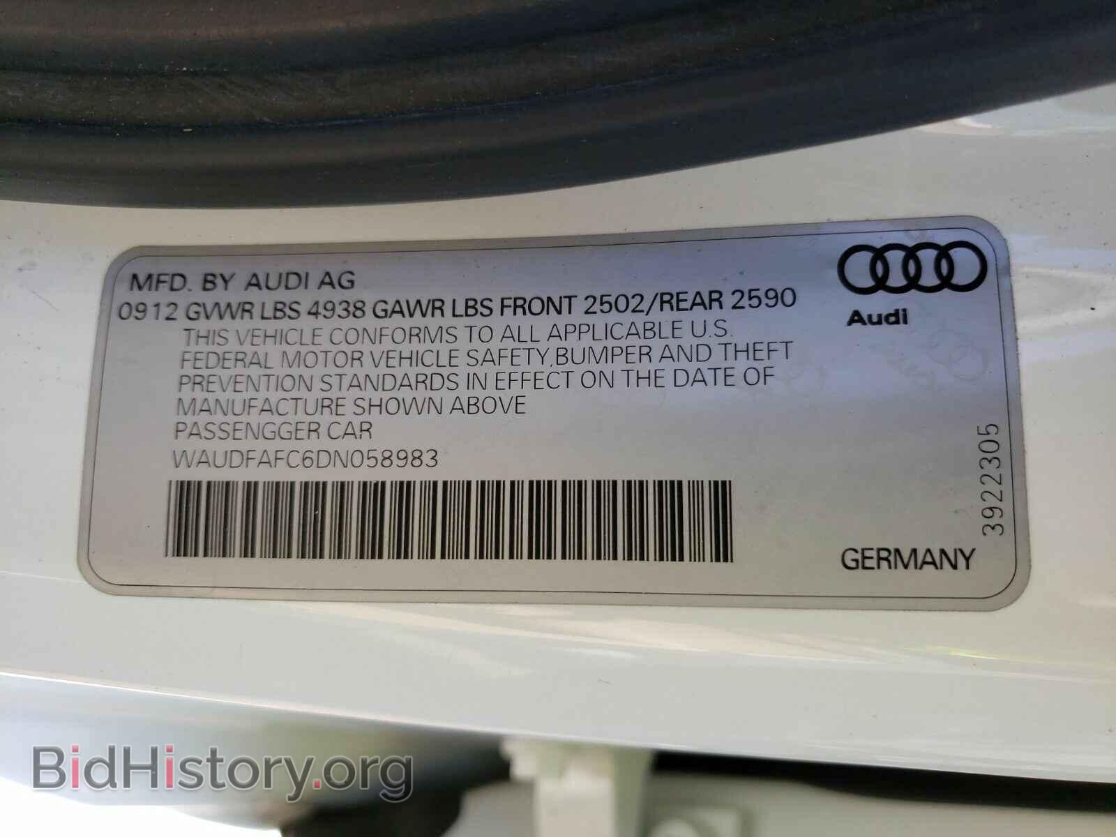 2013 Audi A6 - VIN: WAUDFAFC6DN058983 - Фото 6
