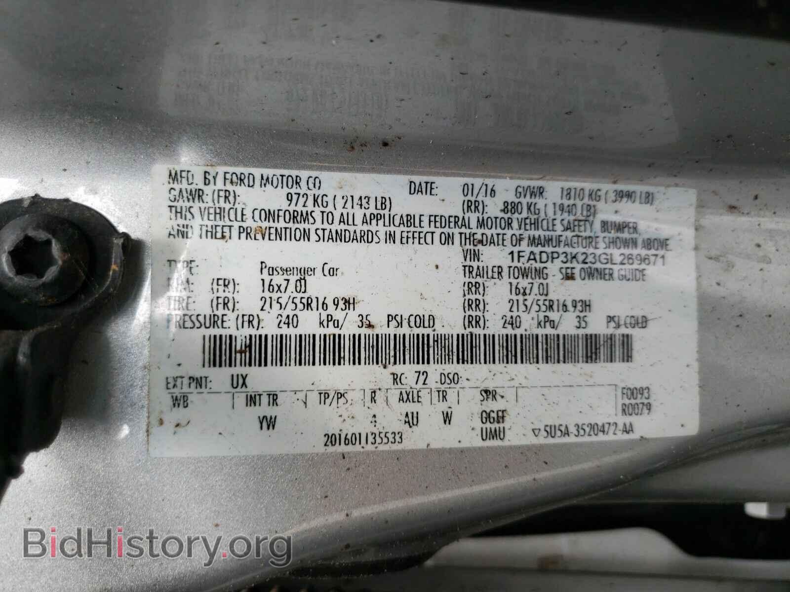 2016 Ford Focus - VIN: 1FADP3K23GL269671 - Photo 6