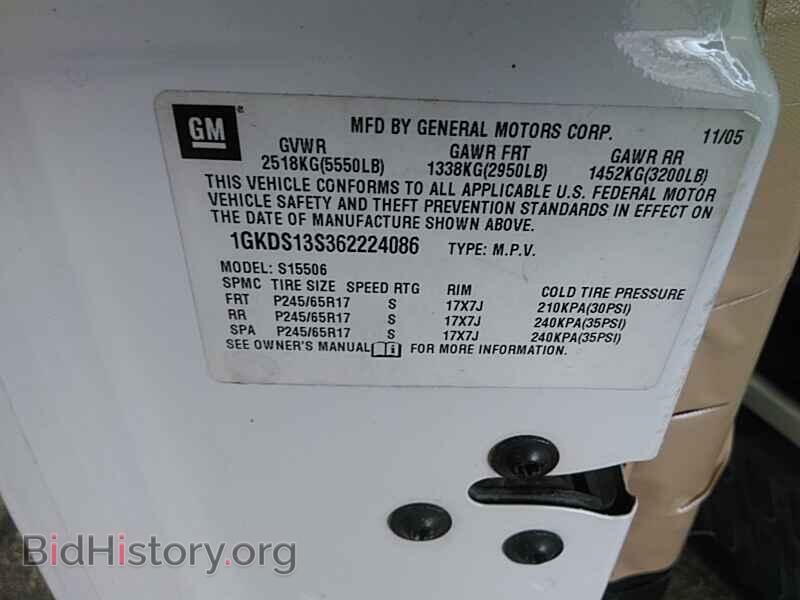 2006 GMC Envoy - VIN: 1GKDS13S362224086 - Фото 6