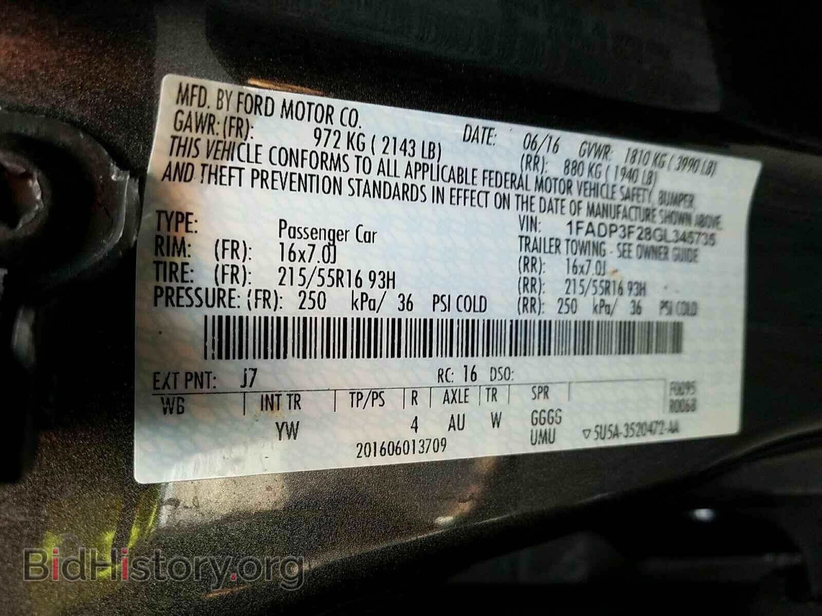 2016 Ford Focus - VIN: 1FADP3F28GL345735 - Фото 6