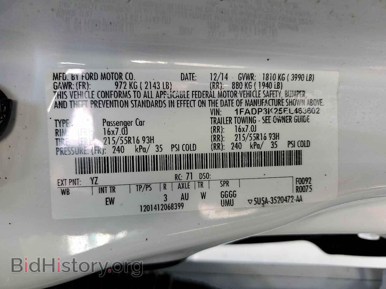 2014 Ford Focus - VIN: 1FADP3K25EL463602 - Фото 6