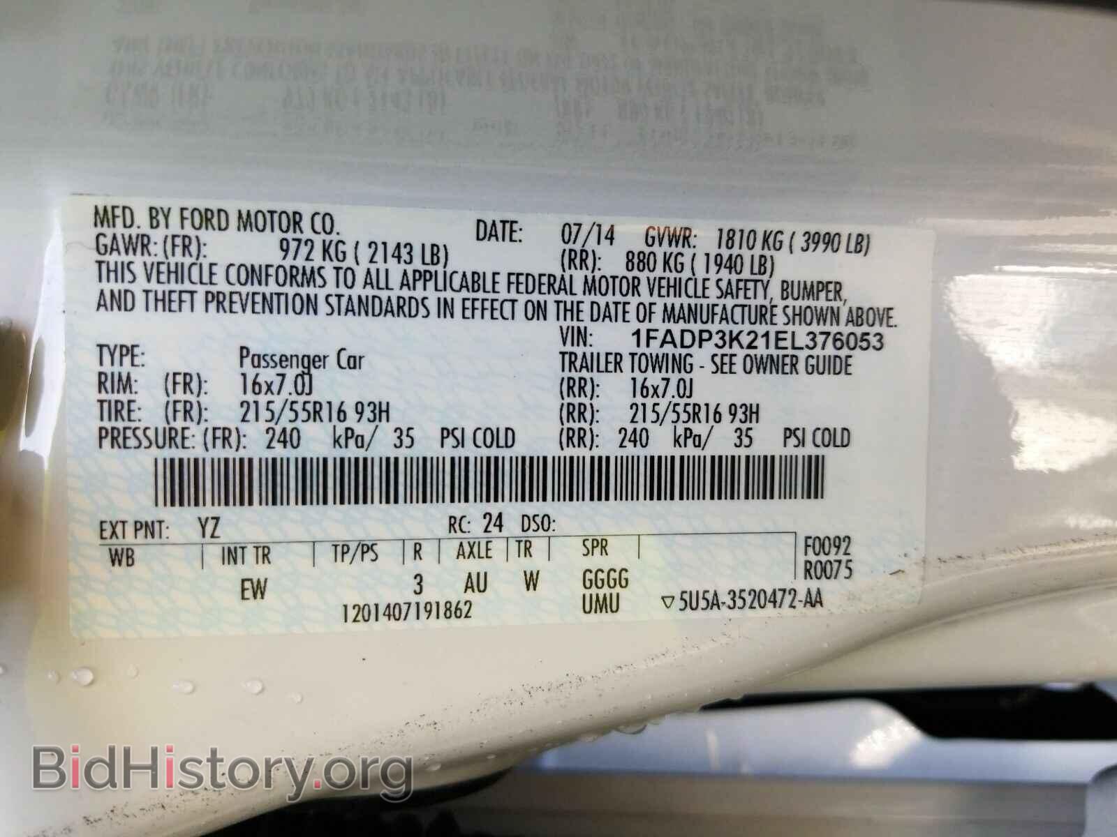 2014 Ford Focus - VIN: 1FADP3K21EL376053 - Фото 6