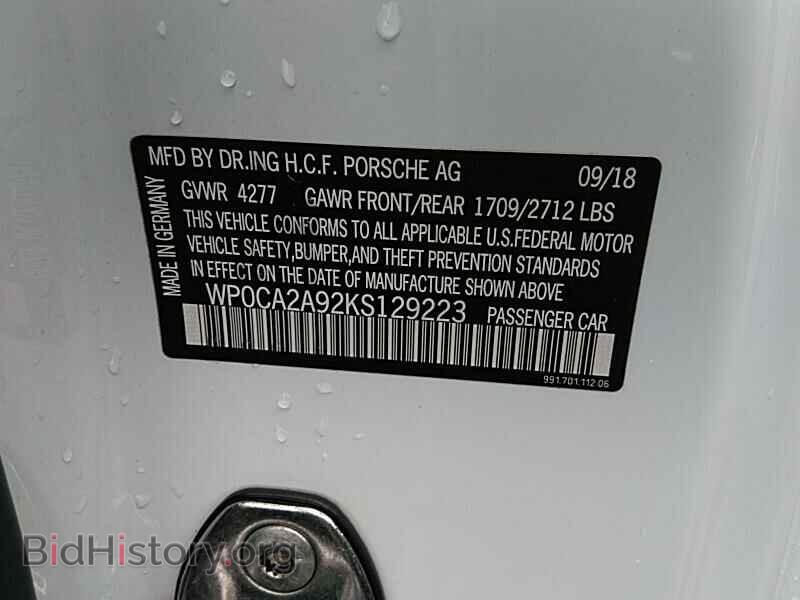 2019 Porsche 911 - VIN: WP0CA2A92KS129223 - Фото 6