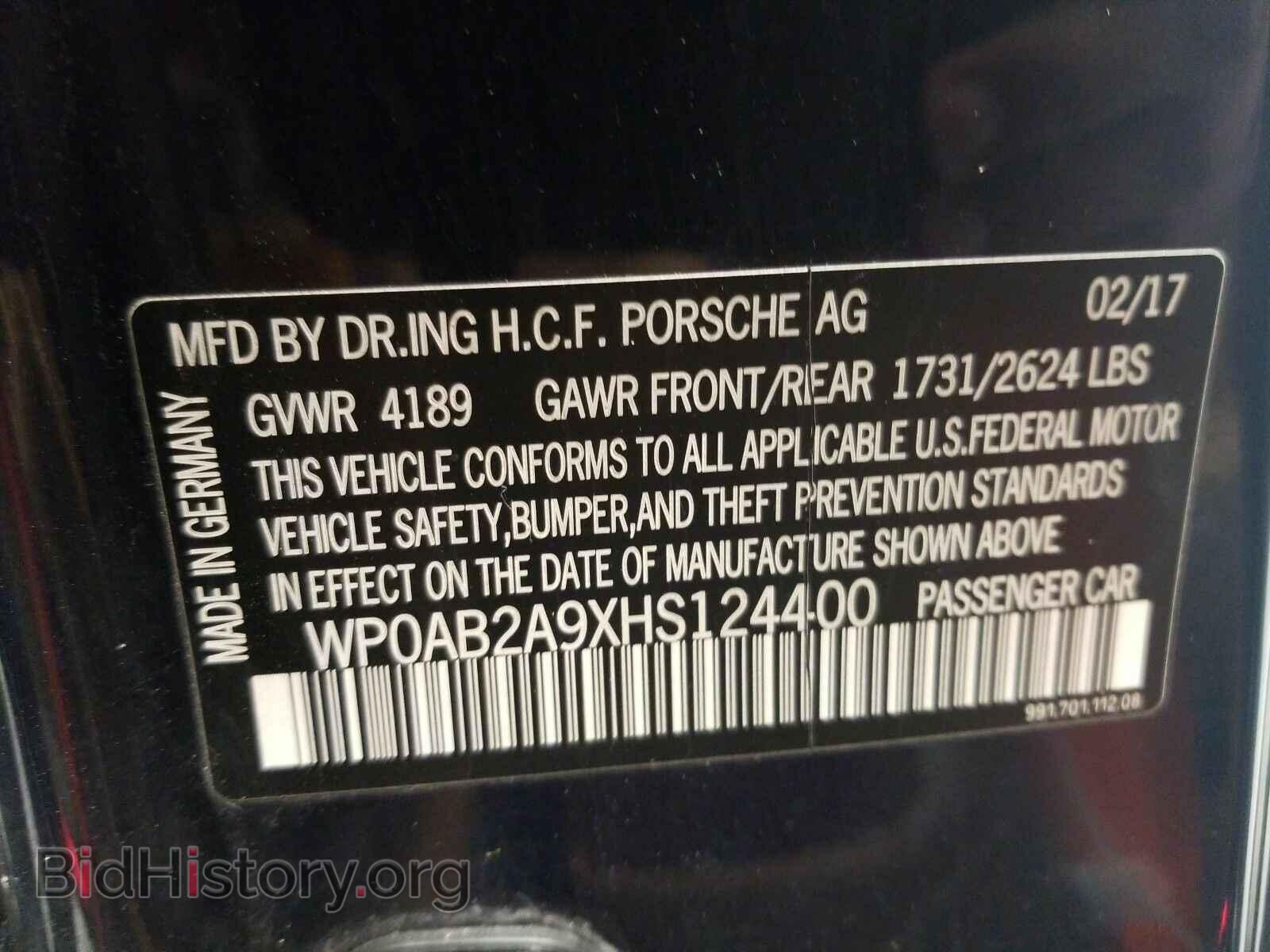 2017 Porsche 911 - VIN: WP0AB2A9XHS124400 - Фото 6